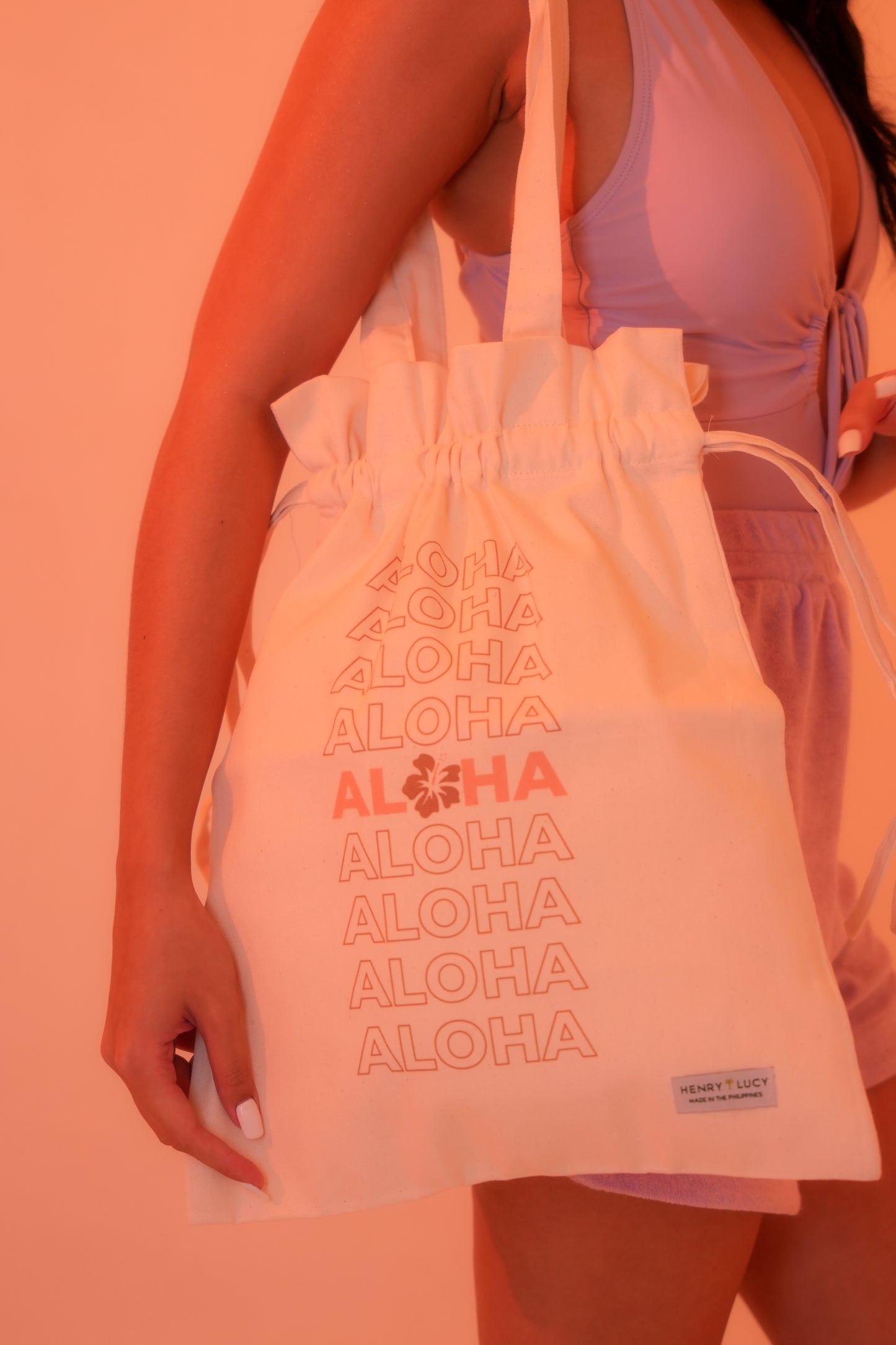 ALOHA Outline Tote - Rose